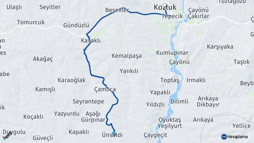 Ünsaldı Kozluk Arası Kaç Km - Yol Tarifi