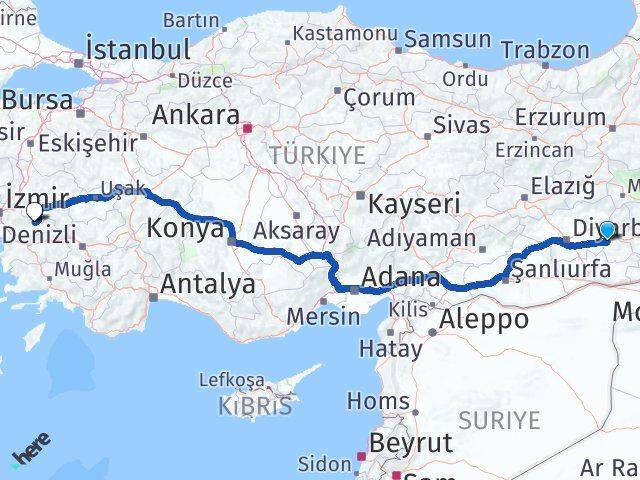 Batman Ödemiş İzmir Arası Kaç Km - Yol Haritası