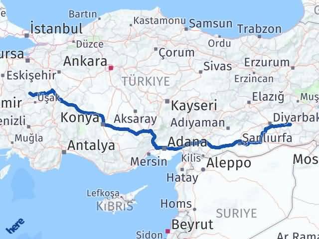 Batman Pazarlar Kütahya Arası Kaç Km - Yol Haritası