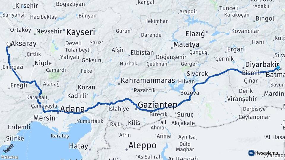 Batman Raman Arası Kaç Km - Yol Haritası