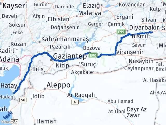 Batman Samandağ Hatay Arası Kaç Km - Yol Haritası