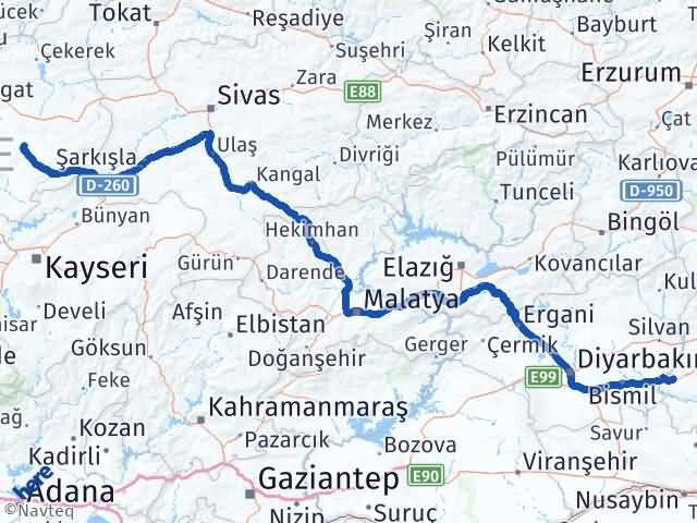 Batman Sarıkaya Yozgat Arası Kaç Km - Yol Haritası