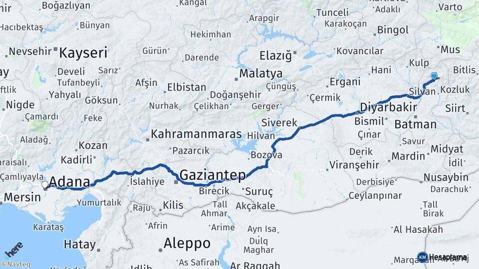 Batman Sason Adana Arası Kaç Km - Yol Haritası
