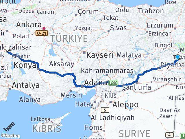 Batman Sason Afyonkarahisar Arası Kaç Km - Yol Haritası