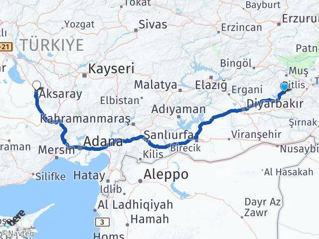 Batman Sason Aksaray Arası Kaç Km - Yol Haritası