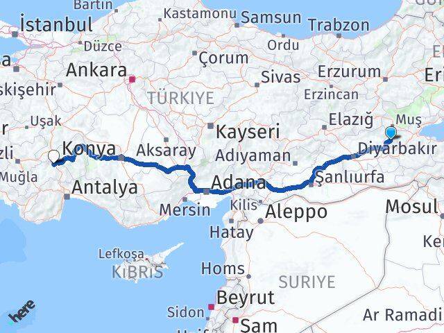 Batman Sason Burdur Arası Kaç Km - Yol Haritası