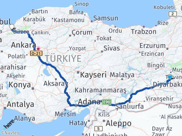 Batman Sason Düzce Arası Kaç Km - Yol Haritası