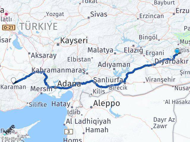 Batman Sason Karaman Arası Kaç Km - Yol Haritası