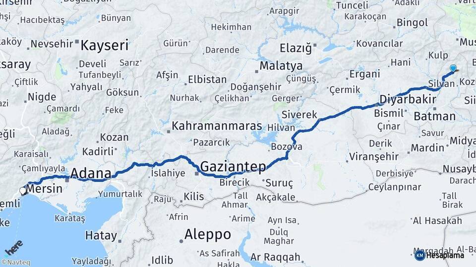 Batman Sason Mersin Arası Kaç Km - Yol Haritası