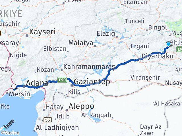 Batman Sason Tarsus Mersin Arası Kaç Km - Yol Haritası