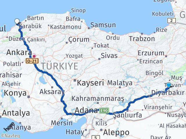 Batman Sason Zonguldak Arası Kaç Km - Yol Haritası