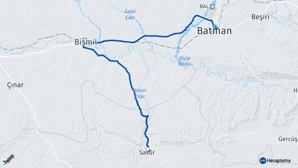 Batman Savur Mardin Arası Kaç Km - Yol Haritası