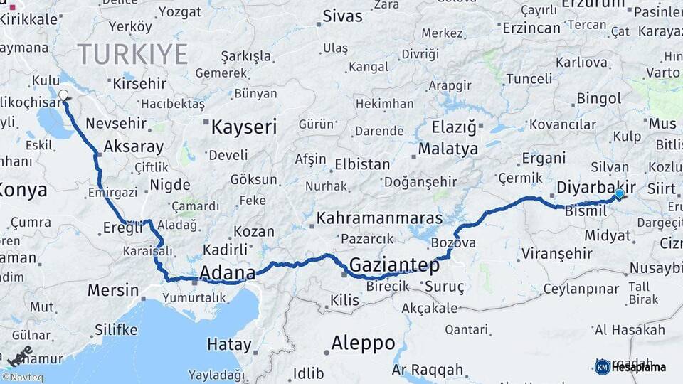 Batman Şereflikoçhisar Ankara Arası Kaç Km - Yol Haritası