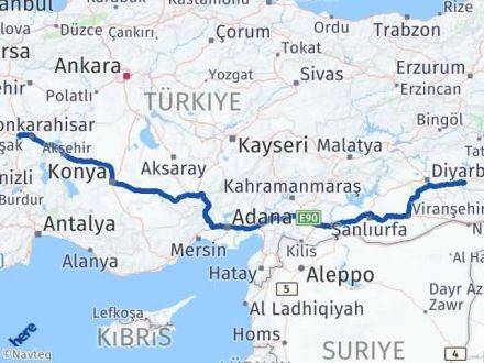 Batman Sinanpaşa Afyonkarahisar Arası Kaç Km - Yol Haritası
