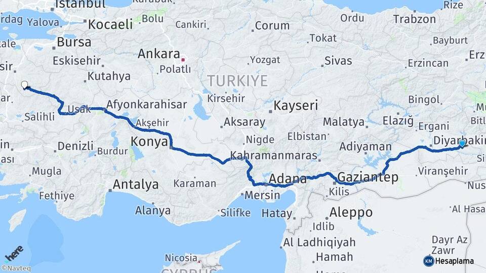 Batman Sındırgı Balıkesir Arası Kaç Km - Yol Haritası