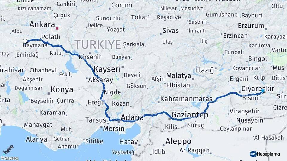 Batman Sivrihisar Eskişehir Arası Kaç Km - Yol Haritası
