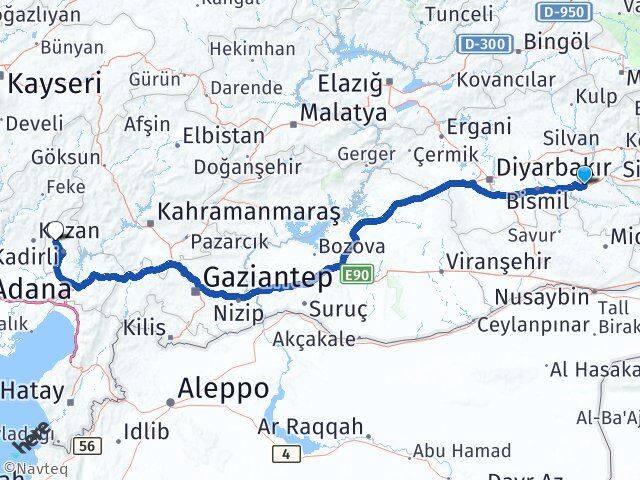 Batman Sumbas Osmaniye Arası Kaç Km - Yol Haritası