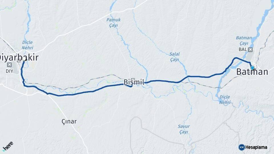 Batman Sur Diyarbakır Arası Kaç Km - Yol Haritası