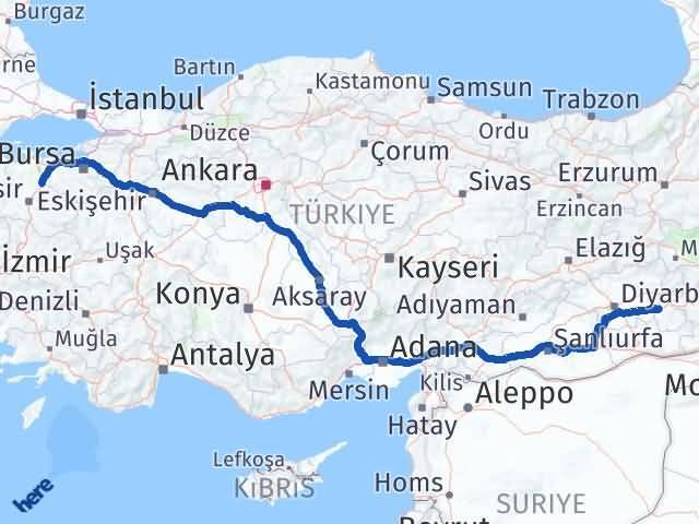 Batman Susurluk Balıkesir Arası Kaç Km - Yol Haritası
