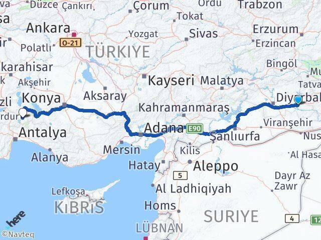 Batman Sütçüler Isparta Arası Kaç Km - Yol Haritası