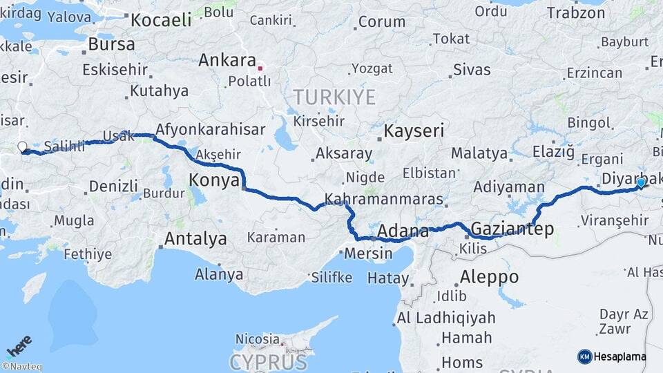 Batman Turgutlu Manisa Arası Kaç Km - Yol Haritası