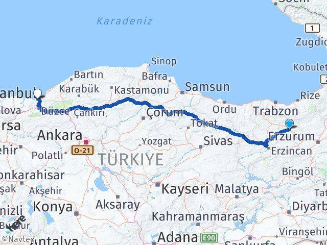 Bayburt Akçakoca Düzce Arası Kaç Km - Yol Haritası