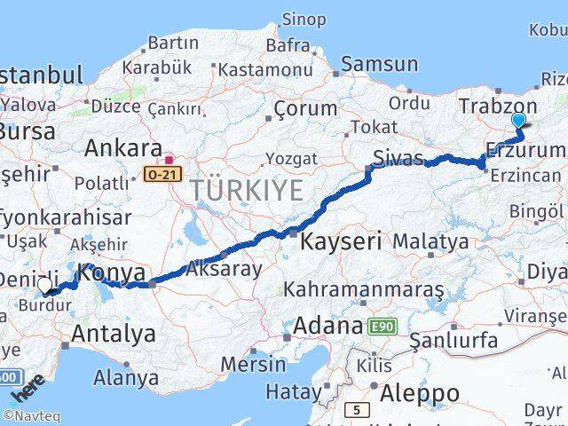 Bayburt Aydıntepe Burdur Arası Kaç Km - Yol Haritası