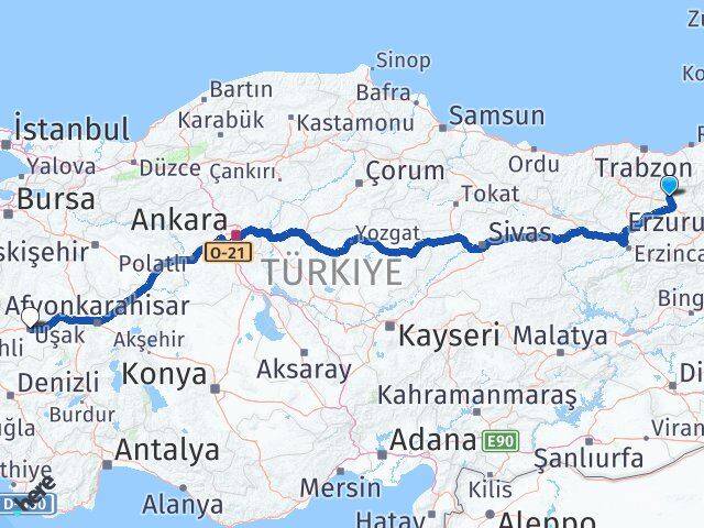 Bayburt Aydıntepe Uşak Arası Kaç Km - Yol Haritası