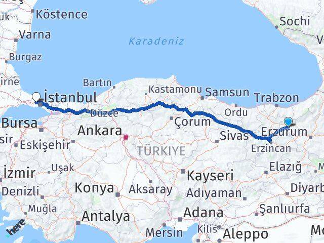 Bayburt Başakşehir İstanbul Arası Kaç Km - Yol Haritası