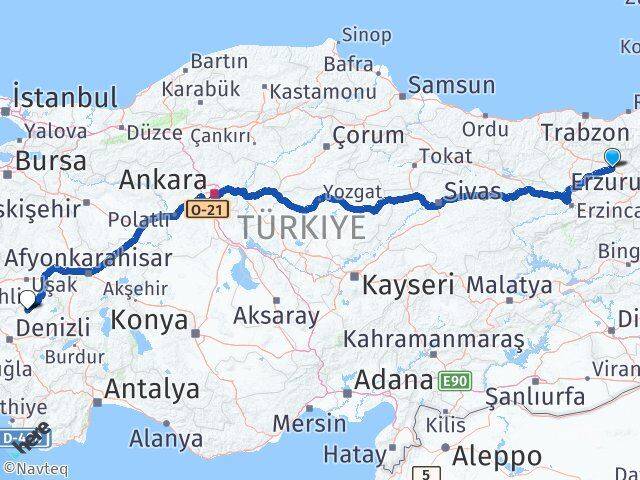 Bayburt Bekilli Denizli Arası Kaç Km - Yol Haritası