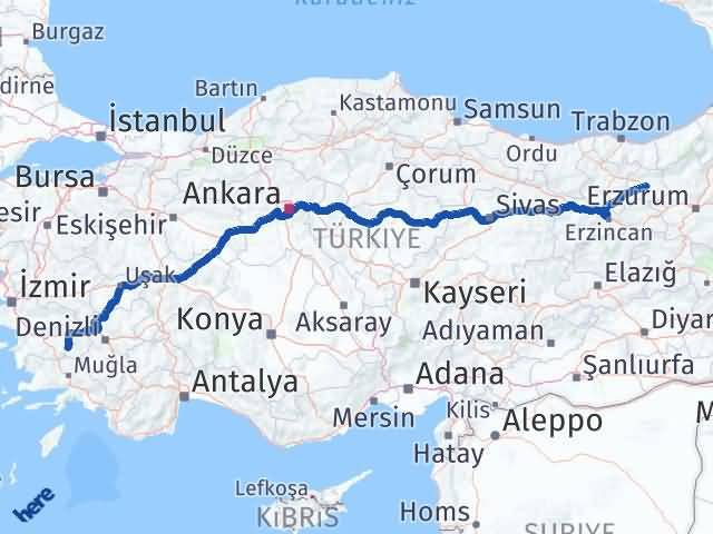 Bayburt Bozdoğan Aydın Arası Kaç Km - Yol Haritası