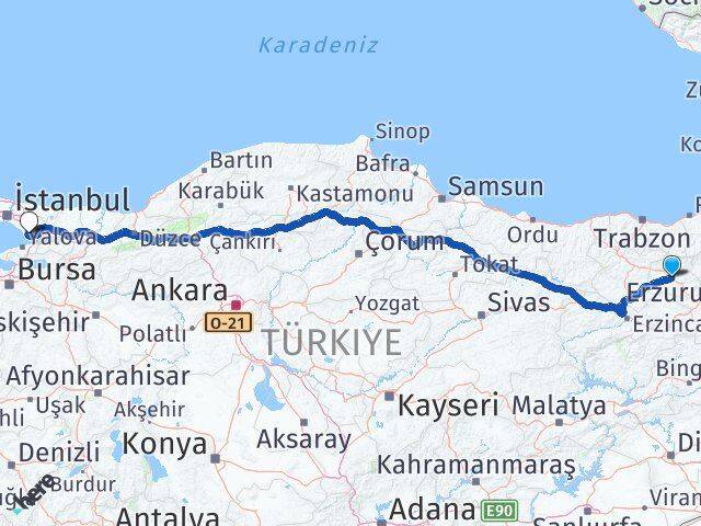 Bayburt Çayırova Kocaeli Arası Kaç Km - Yol Haritası