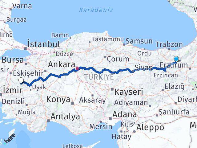 Bayburt Demirci Manisa Arası Kaç Km - Yol Haritası