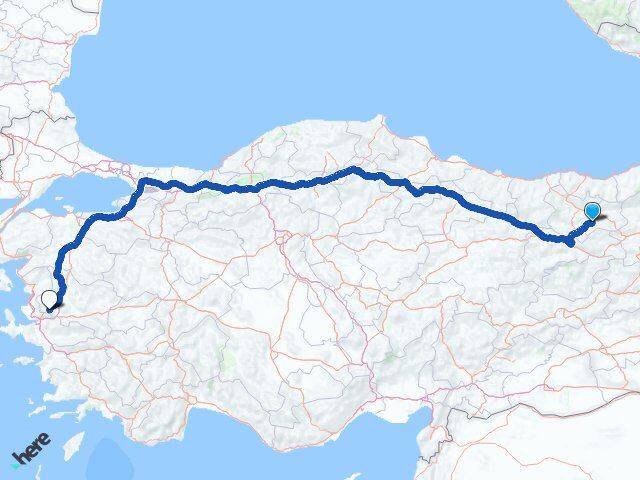 Bayburt Demirözü Manisa Arası Kaç Km - Yol Haritası