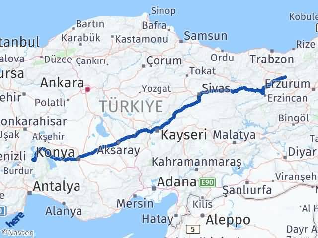 Bayburt Eğirdir Isparta Arası Kaç Km - Yol Haritası