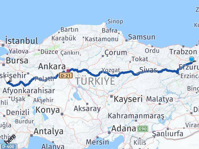 Bayburt Emet Kütahya Arası Kaç Km - Yol Haritası