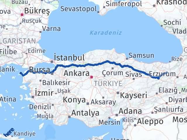 Bayburt Gökçeada Çanakkale Arası Kaç Km - Yol Haritası