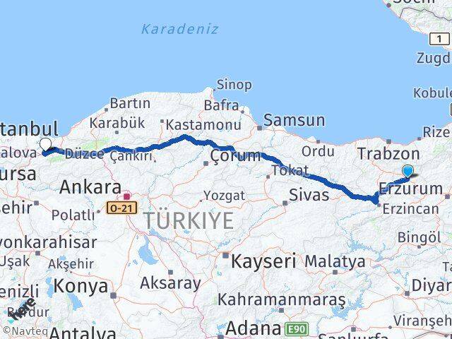 Bayburt Hendek Sakarya Arası Kaç Km - Yol Haritası