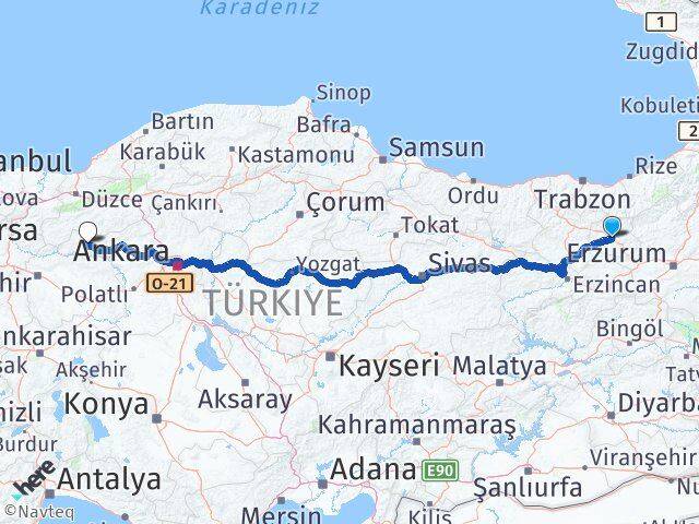 Bayburt Nallıhan Ankara Arası Kaç Km - Yol Haritası