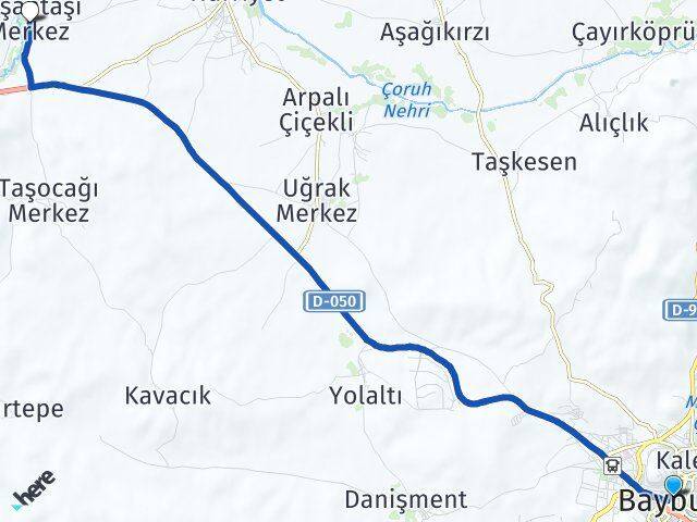 Bayburt Nişantaşı Arası Kaç Km - Yol Haritası