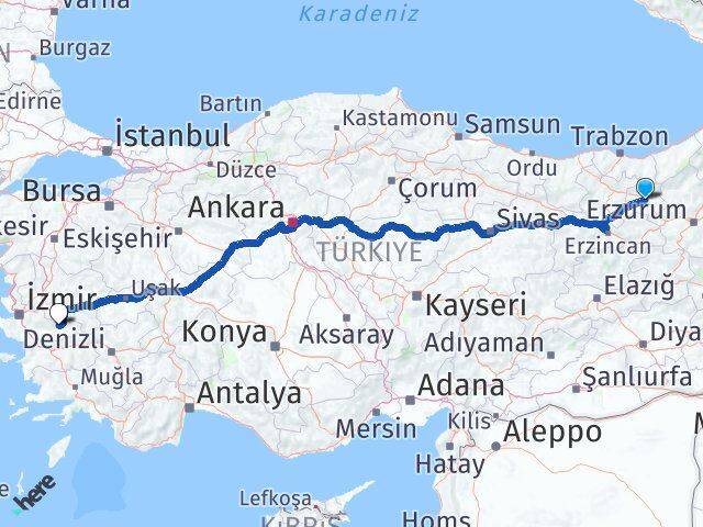 Bayburt Ödemiş İzmir Arası Kaç Km - Yol Haritası