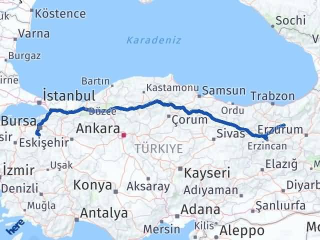 Bayburt Orhaneli Bursa Arası Kaç Km - Yol Haritası