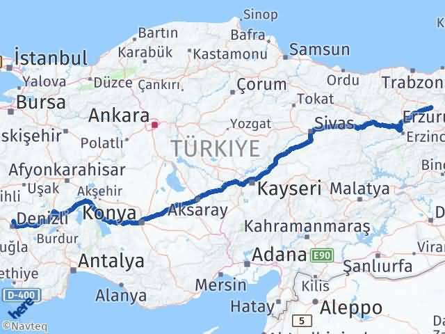 Bayburt Pamukkale Denizli Arası Kaç Km - Yol Haritası