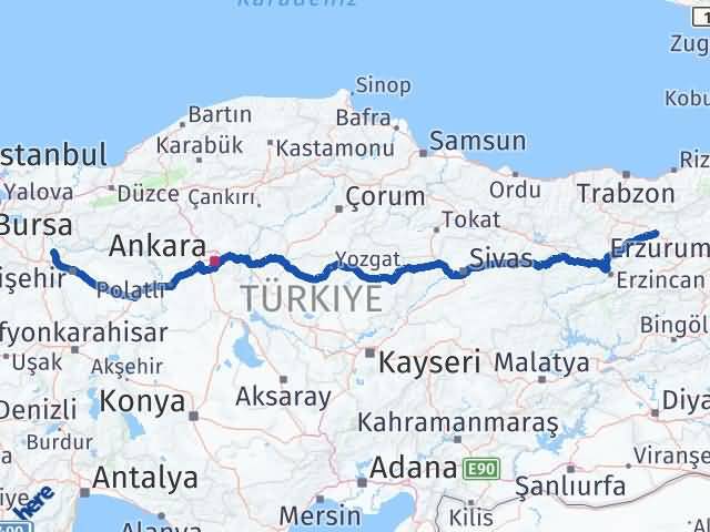 Bayburt Söğüt Bilecik Arası Kaç Km - Yol Haritası