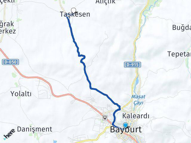 Bayburt Taşkesen Arası Kaç Km - Yol Haritası