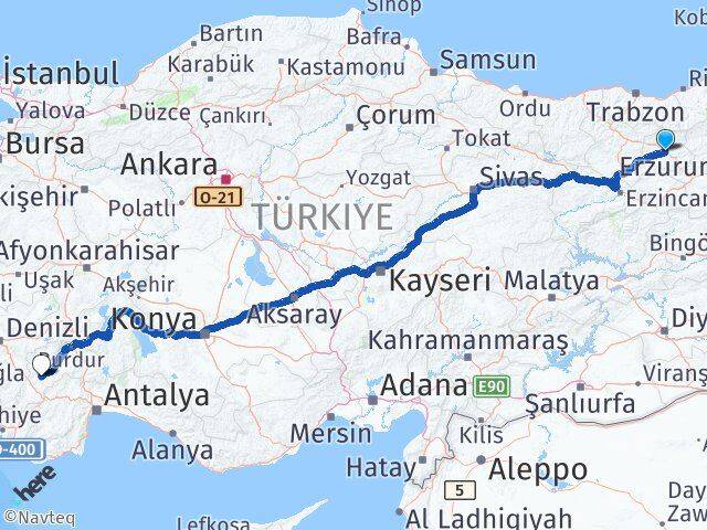 Bayburt Tefenni Burdur Arası Kaç Km - Yol Haritası