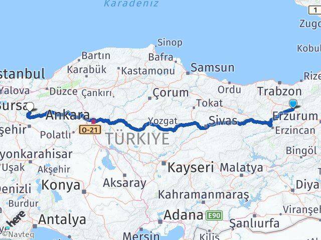 Bayburt Yenipazar Bilecik Arası Kaç Km - Yol Haritası