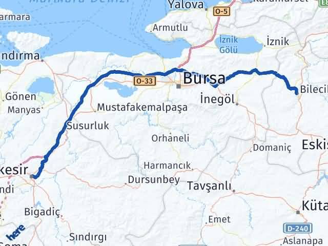 Bilecik Altıeylül Arası Kaç Km - Yol Tarifi