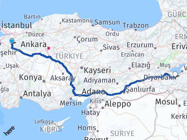 Bilecik Bahçesaray Van Arası Kaç Km - Yol Haritası