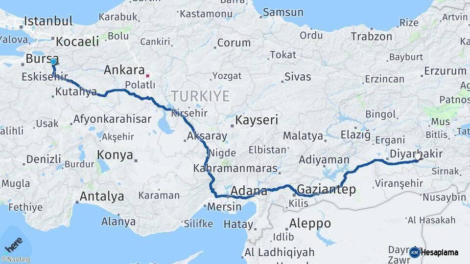 Bilecik Batman Arası Kaç Km - Yol Haritası